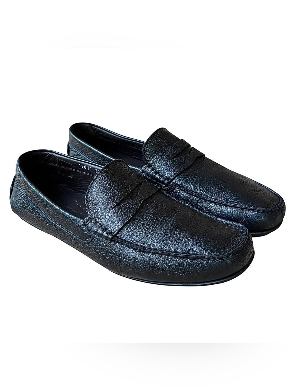 TO BOOT New York Admiral Black Deerskin Penny Moccasin Driving Shoe